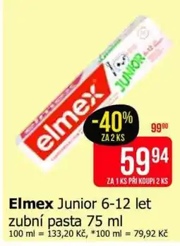 Teta Elmex Junior 6-12 let zubní pasta 75 ml nabídka