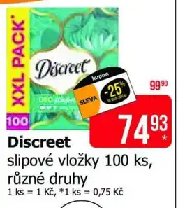 Teta Discreet slipové vložky 100 ks, různé druhy nabídka