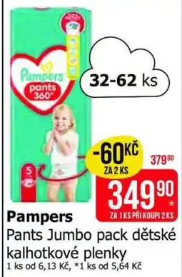 Teta Pampers Pants Jumbo Pack dětské kalhotkové plenky nabídka