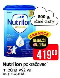 Teta Nutrilon pokračovací mléčná výživa nabídka