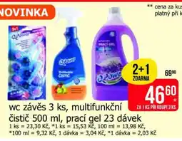 Teta wc závěs 3 ks, multifunkční čistič 500 ml, prací gel 23 dávek nabídka