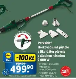 Lidl Parkside Horkovzdušná pistole a likvidátor plevele s dlouhou násadou 2 000 W nabídka