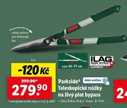Lidl Parkside Teleskopické nůžky na živý plot bypass nabídka