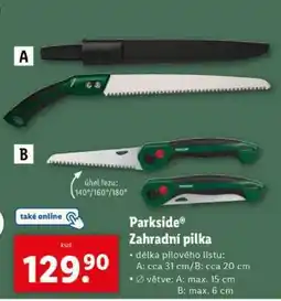 Lidl PARKSIDE ZAHRADNÍ PILKA nabídka