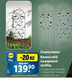 Lidl Livarno home Kovová mříž na popínavé rostliny nabídka
