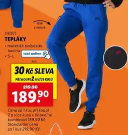 Lidl Crivit TEPLÁKY nabídka
