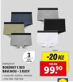 Lidl PEPPERTS! Boxerky s bio bavlnou – 3 kusy nabídka