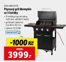 Lidl GRILLMEISTER Plynový gril Memphis se 3 hořáky nabídka