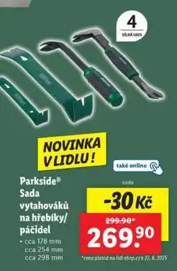 Lidl Parkside Sada vytahováků na hřebíky/páčidel nabídka