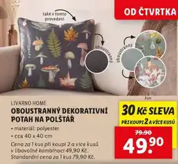 Lidl LIVARNO HOME OBOUSTRANNÝ DEKORATIVNÍ POTAH NA POLŠTÁŘ nabídka