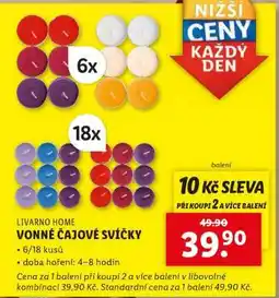 Lidl LIVARNO HOME VONNÉ ČAJOVÉ SVÍČKY nabídka