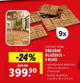 Lidl LIVARNO HOME Dřevěné dlaždice - 9 kusů nabídka