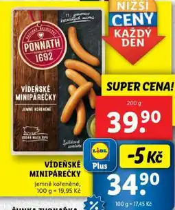 Lidl Vídeňské minipárečky nabídka