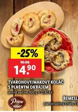 Lidl TVAROHOVÝ/MAKOVÝ KOLÁČ S PLNĚNÝM OKRAJEM nabídka