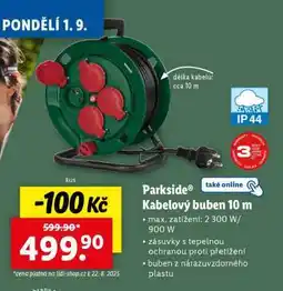 Lidl Parkside Kabelový buben 10 m nabídka