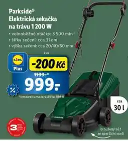 Lidl PARKSIDE Elektrická sekačka na trávu 1200 W nabídka