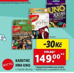 Lidl MATTEL KARETNÍ HRA UNO nabídka