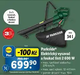 Lidl PARKSIDE Elektrický vysavač a foukač listí 2 600 W nabídka