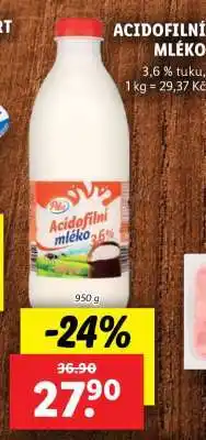 Lidl Pilos Acidofilní mléko 3,6% nabídka