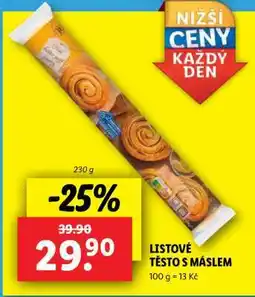 Lidl Listové těsto s máslem nabídka
