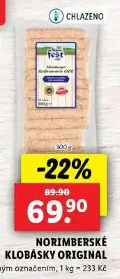 Lidl NORIMBERSKÉ KLOBÁSKY ORIGINAL nabídka