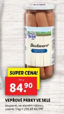 Lidl VEPŘOVÉ PÁRKY VE SKLE nabídka