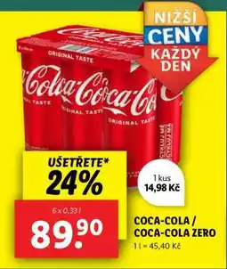 Lidl COCA-COLA, COCA-COLA ZERO nabídka