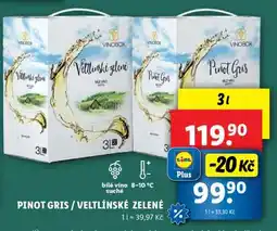 Lidl PINOT GRIS / VELTLÍNSKÉ ZELENÉ nabídka
