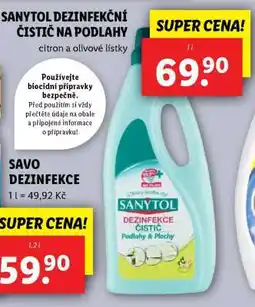 Lidl SANYTOL DEZINFEKČNÍ ČISTIČ NA PODLAHY nabídka