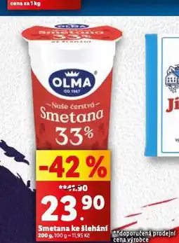 Lidl Olma smetana ke šlehání nabídka