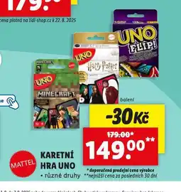 Lidl Karetní hra uno nabídka