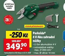 Lidl 4v aku zahradní nůžky nabídka