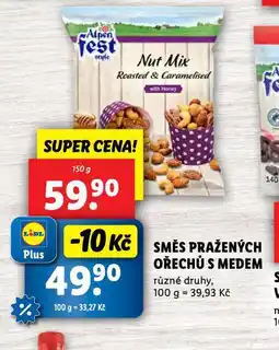 Lidl Směs pražených ořechů s medem nabídka