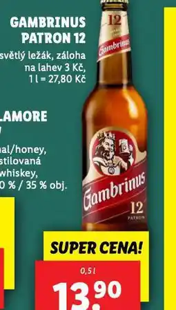 Lidl Pivo gambrinus patron 12 nabídka