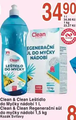 Coop hb Clean & Clean Leštidlo do Myčky nádobí, Clean & Clean Regenerační sůl do myčky nádobí nabídka