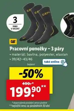 Lidl CAT Pracovní ponožky – 3 páry nabídka