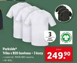Lidl PARKSIDE Triko s BIO bavlnou – 3 kusy nabídka