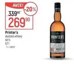 Globus PRINTER'S skotská whisky nabídka