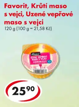 CBA Favorit, Krůtí maso s vejci, Uzené vepřové maso s vejci nabídka