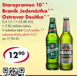 CBA Staropramen 10* Braník Jedenáctka* Ostravar Desítka nabídka