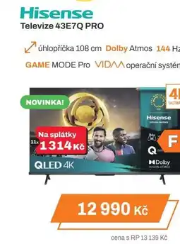 Expert Hisense Televize 43E7Q PRO nabídka