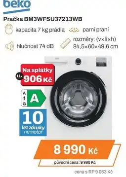 Expert Beko Pračka BM3WFSU37213WB nabídka