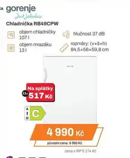 Expert Gorenje Chladnička RB49CPW nabídka