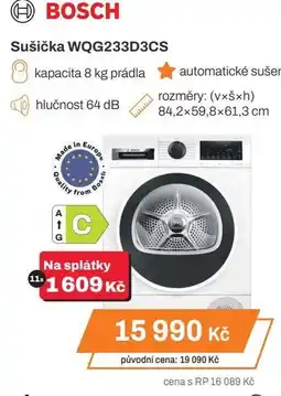 Expert BOSCH Sušička WQG233D3CS nabídka