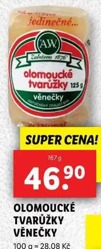 Lidl OLOMOUCKÉ TVARŮŽKY VĚNEČKY, 167 g nabídka