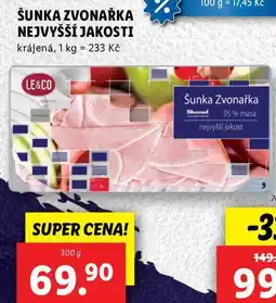 Lidl ŠUNKA ZVONAŘKA NEJVYŠŠÍ JAKOSTI, 300 g nabídka