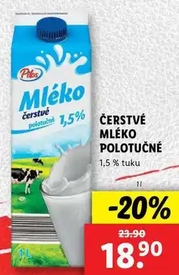 Lidl ČERSTVÉ MLÉKO POLOTUČNÉ, 1 l nabídka