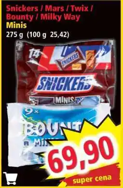 Norma Snickers / Mars / Twix / Bounty / Milky Way Minis nabídka