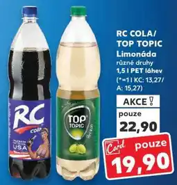 Kaufland RC COLA TOP TOPIC Limonáda nabídka