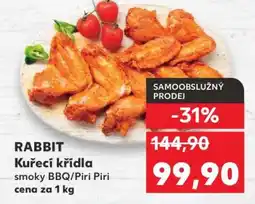 Kaufland RABBIT Kuřecí křídla smoky BBQ/Piri Piri nabídka